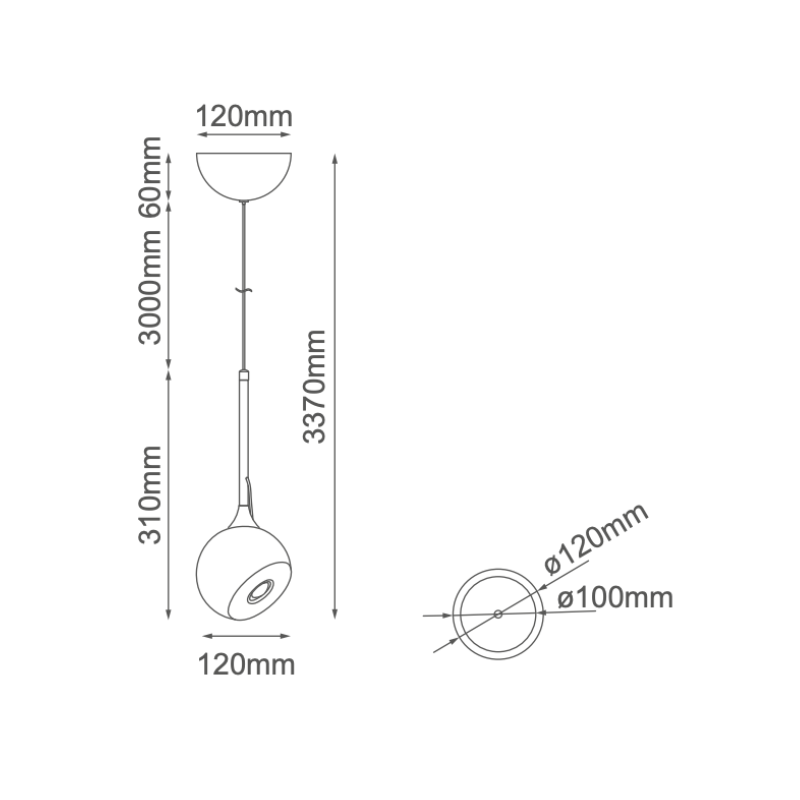 Lampara Colgante Dorada 10W Dirigible Serie Bloom