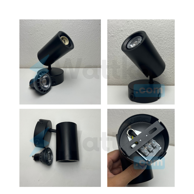 Luminaria Sobreponer Acabado Negro Dirigible Para Foco GU10 Serie HÉRCULES