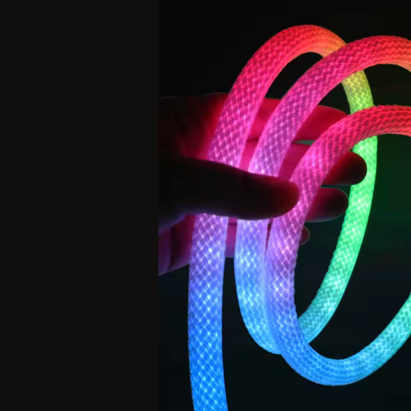 5M Manguera Tubular 360 LED 24V Bluethoot De Silicon Pixel RGB Secuencial