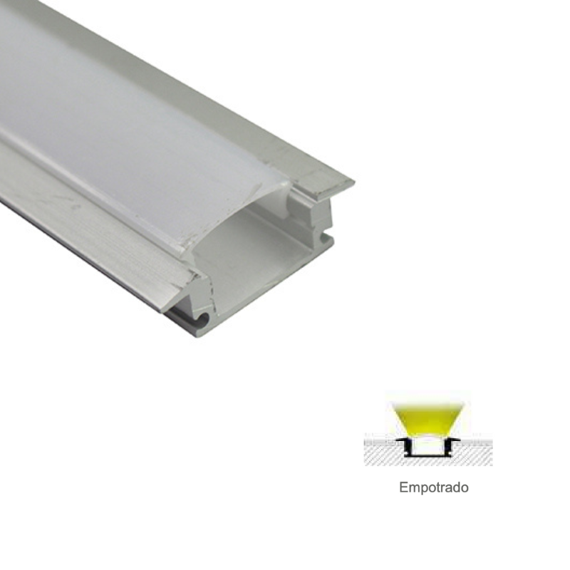3M De Perfil De Aluminio Natural  102 Con Pestañas Empotrar 17.5 X 8.7 mm AG