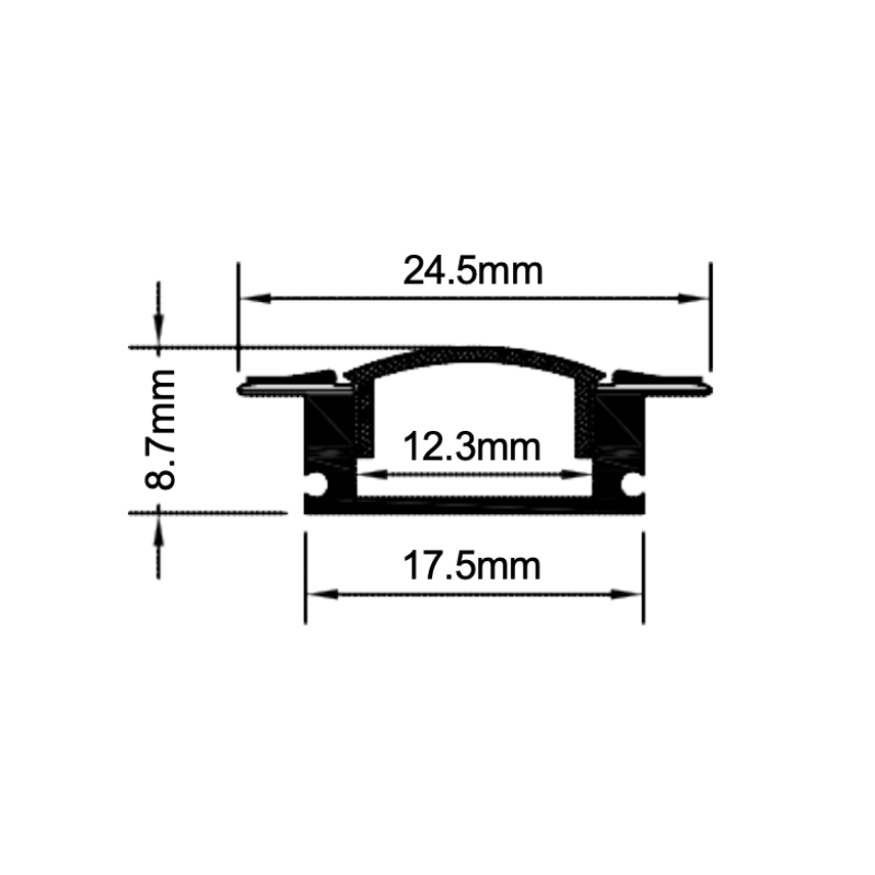 3M De Perfil De Aluminio Natural  102 Con Pestañas Empotrar 17.5 X 8.7 mm AG