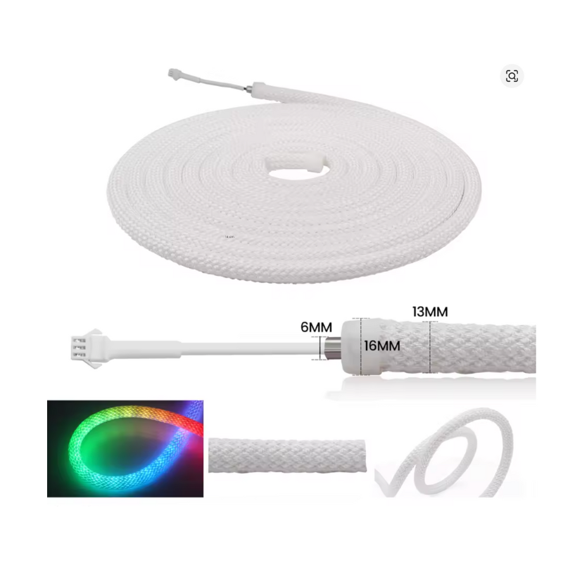 5M Manguera Tubular 360 LED 24V Bluethoot De Silicon Pixel RGB Secuencial