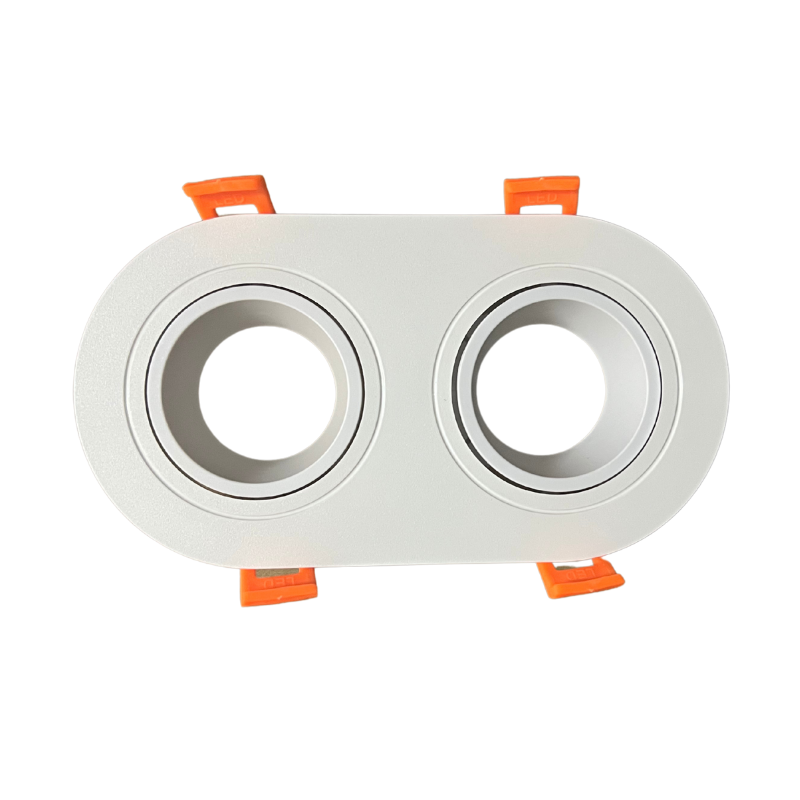 Double White Circular Adjustable Polycarbonate Recessed Diffuser