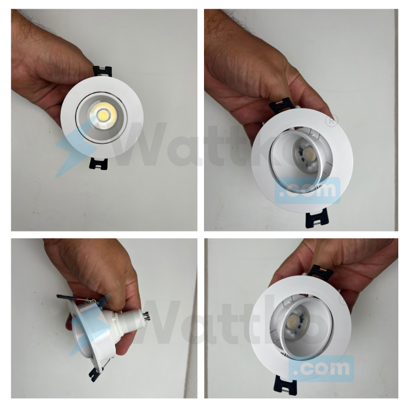 Aro Difusor Circular Para Empotrar Dirigible Blanco Para Foco GU10 Semi Profundo