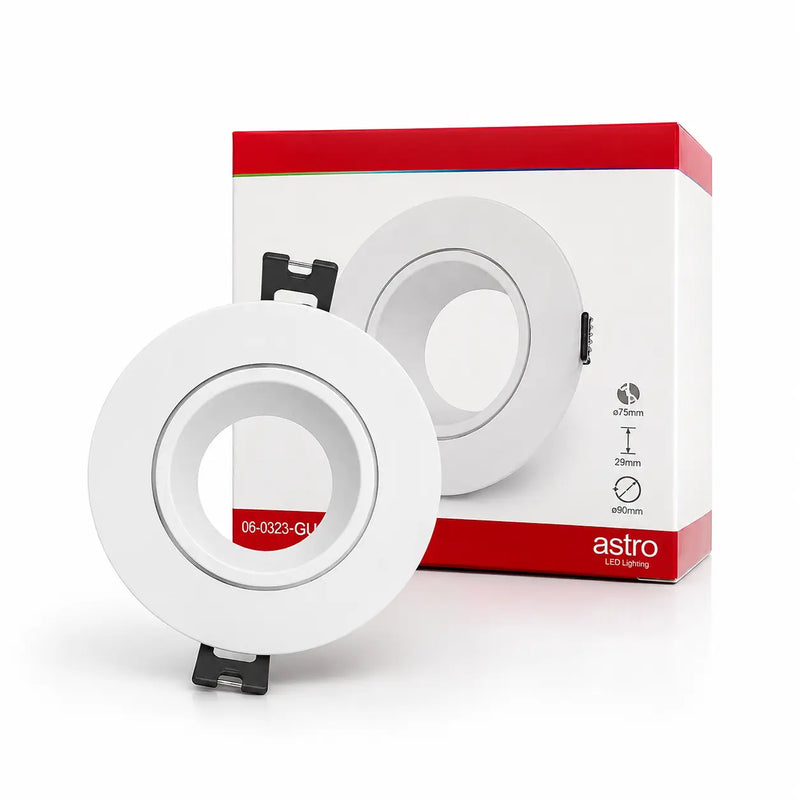 Aro Difusor Circular Para Empotrar Dirigible Blanco Para Foco GU10 Semi Profundo