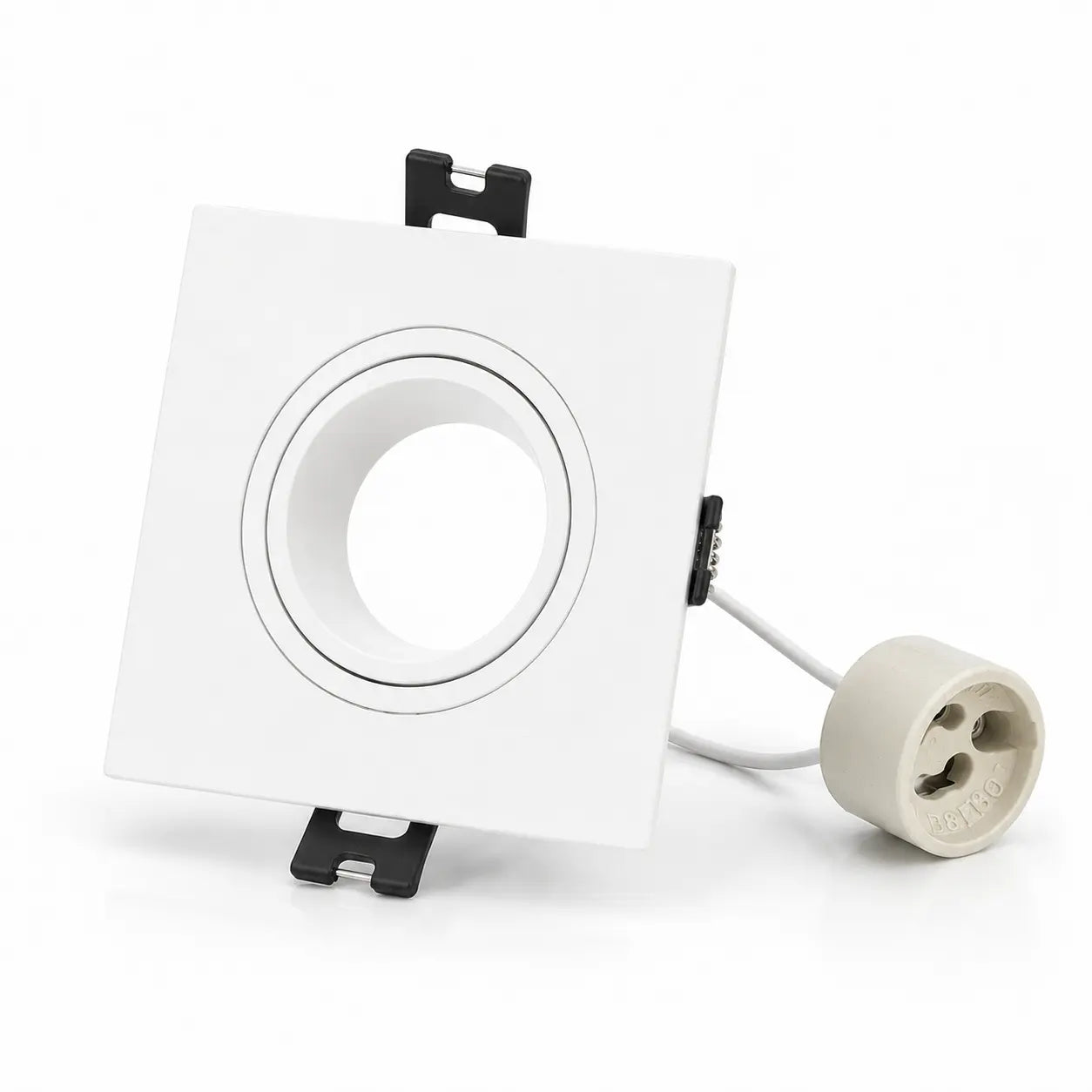 Aro Difusor Cuadrado Para Empotrar Dirigible Blanco Para Foco GU10 Semi Profundo