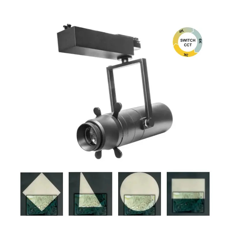 Spot Haz De Luz Ajustable 30W Color Negro De Riel Electrificado 127V CCT Ajustable