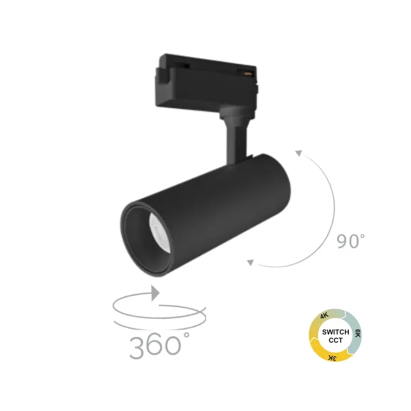 Lampara Dirigible Negra 18W CCT 3K/4K/6K 12W De Riel Electrificado 127V