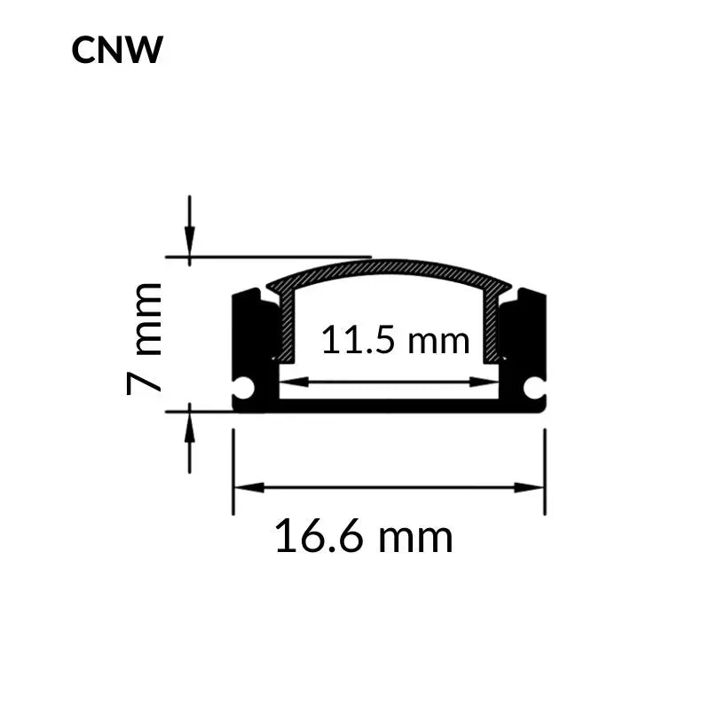 3M Perfil Aluminio NATURAL  103 Empotrar/ Sobreponer 17.4x7mm