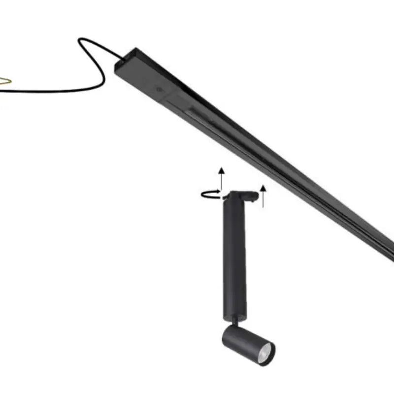 Spot Suspendido Color Negro 50cm/ 30 cm De Riel Electrificado 127V Para Foco GU10