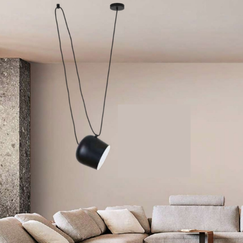 Lampara Colgante Negro  Foco E27 Serie Marco