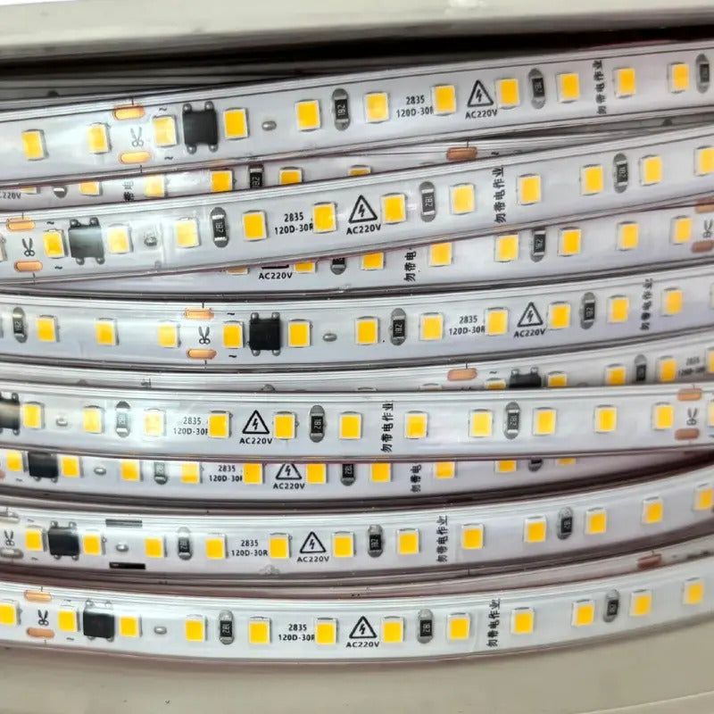 15m Manguera Led 2835 3k, 110v 8w/m Sin Driver Corte 10 Cm Blanco Cálido