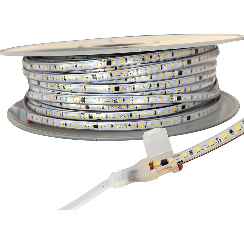 15m Manguera Led 2835 3k, 110v 8w/m Sin Driver Corte 10 Cm Blanco Cálido