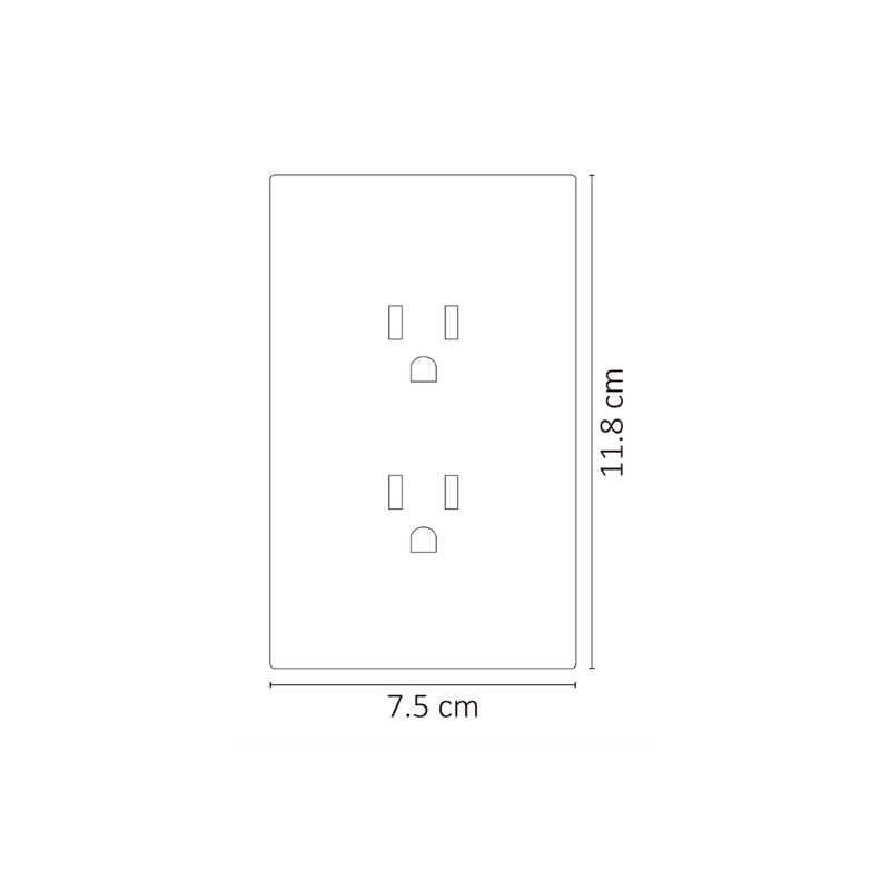 Placa Contacto Doble Color Negro Luxury, Policarbonato