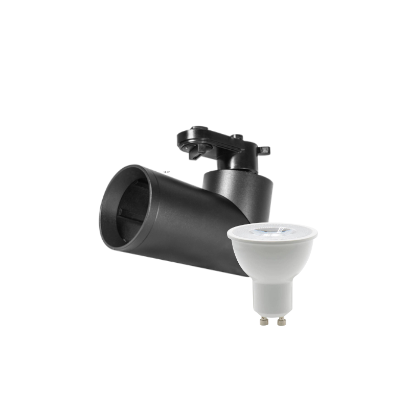 Luminario Negro Para Lámpara GU10 Dirigible Riel Electrificado 127V