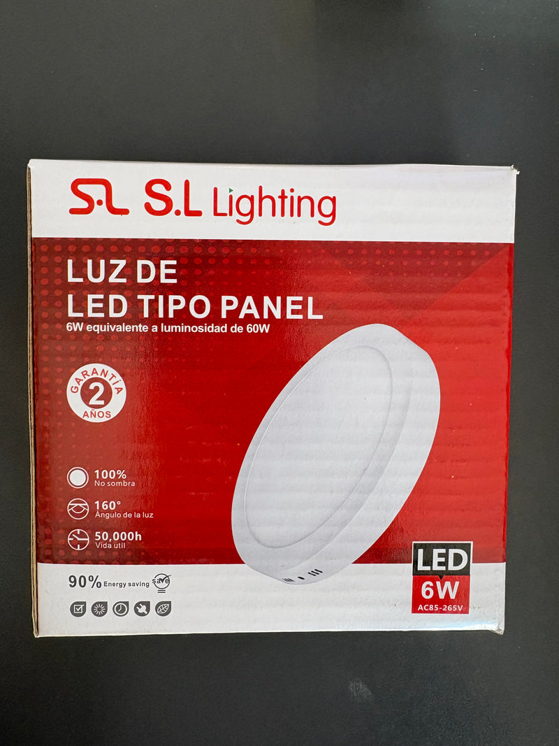 Panel Fat Redondo De Sobreponer 6W Blanco Frío 65K IP20