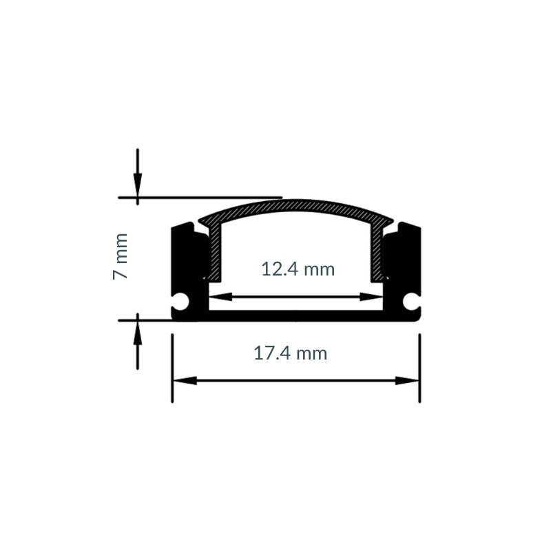 3M Perfil Aluminio NATURAL  103 Empotrar/ Sobreponer 17.4x7mm