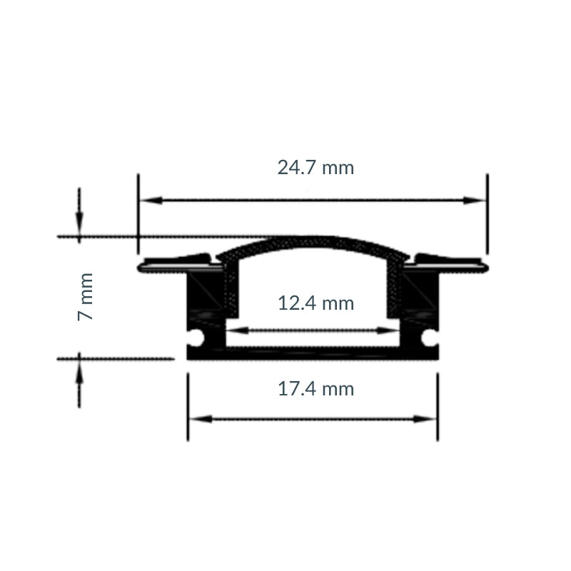 3M De Perfil De Aluminio Natural  102 Con Pestañas Empotrar 17.5 X 8.7 mm AG
