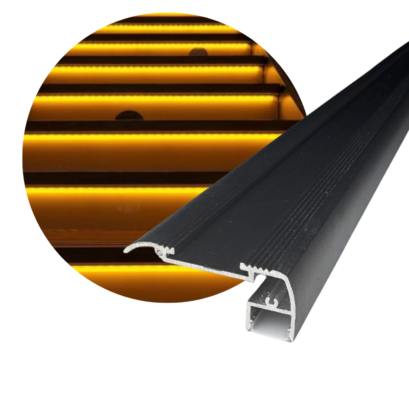3M Perfil Aluminio 402 Reforzado Para Sobreponer En Escalón 66.8 x 18.4 mm