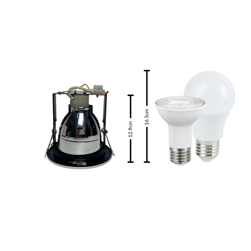Difusor Blanco Empotrar  Tipo Cono Para Foco E27