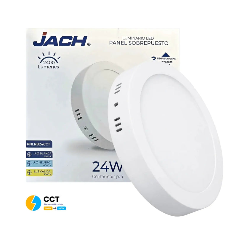 Panel Fat Redondo De Sobreponer 36W CCT Blanco Frío A Cálido(3K-4K-65K)