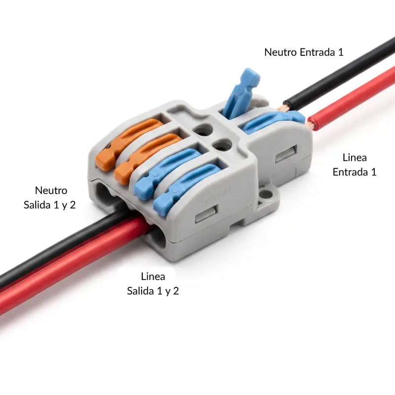 Conector Rápido Para Empatar Cable Duplex 2 entradas X 4 entradas  110V