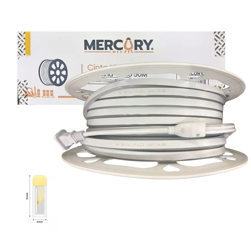 Metro De Manguera Neon Flex Slim 10W x Metro, 127V Directa 3500K Blanco Cálido