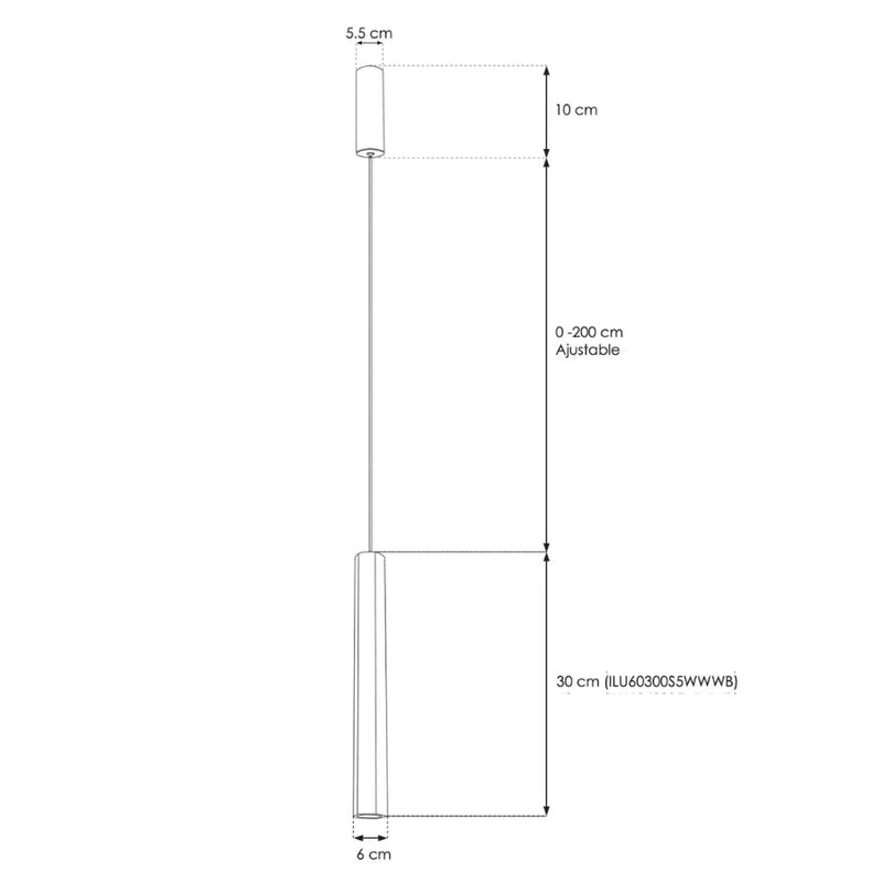Luminaria Hexagonal 30CM De Alto Acabado Negro 5W Luz Cálida 3K IP20