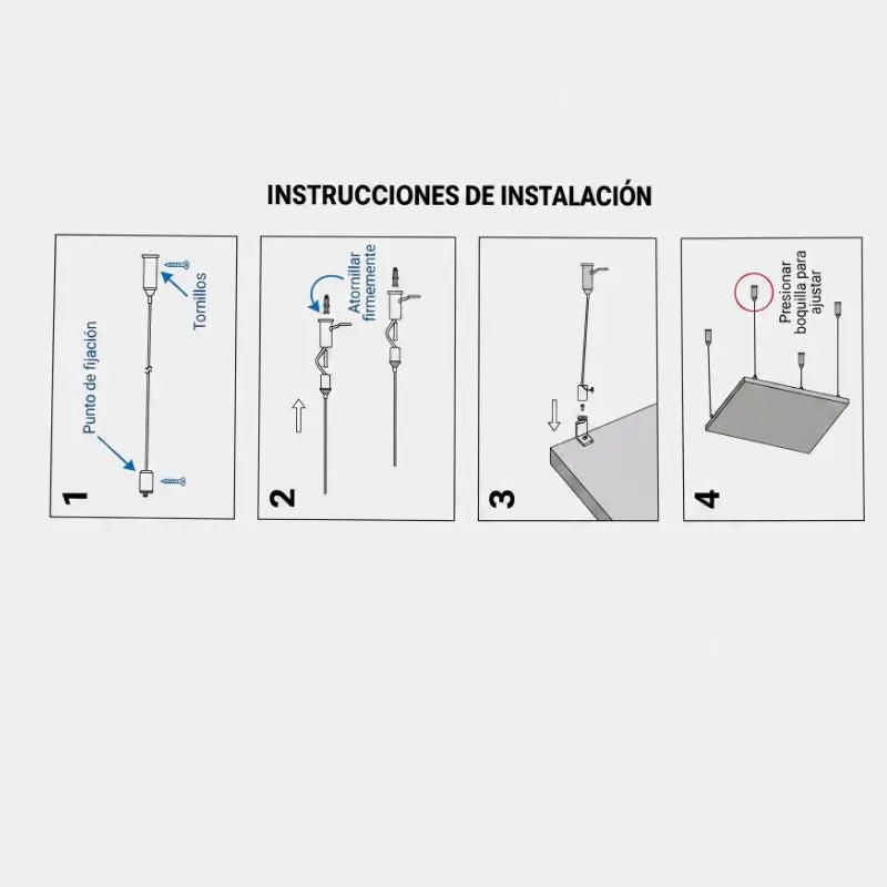 KIT Suspender 4 Tensores Para Panel 60x60 o 60x120