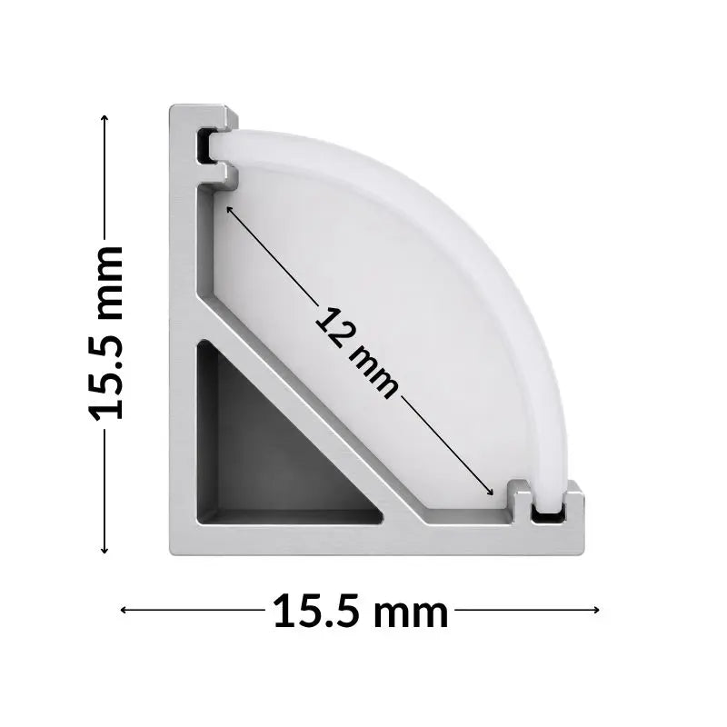 3M Perfil Esquinero 121 Aluminio Sobreponer 15.8x15.8mm