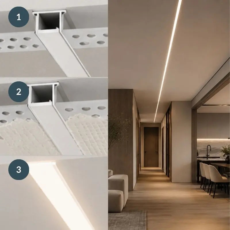 3M Natural Aluminum Profile 1010 with Recessed Flange 10x10mm
