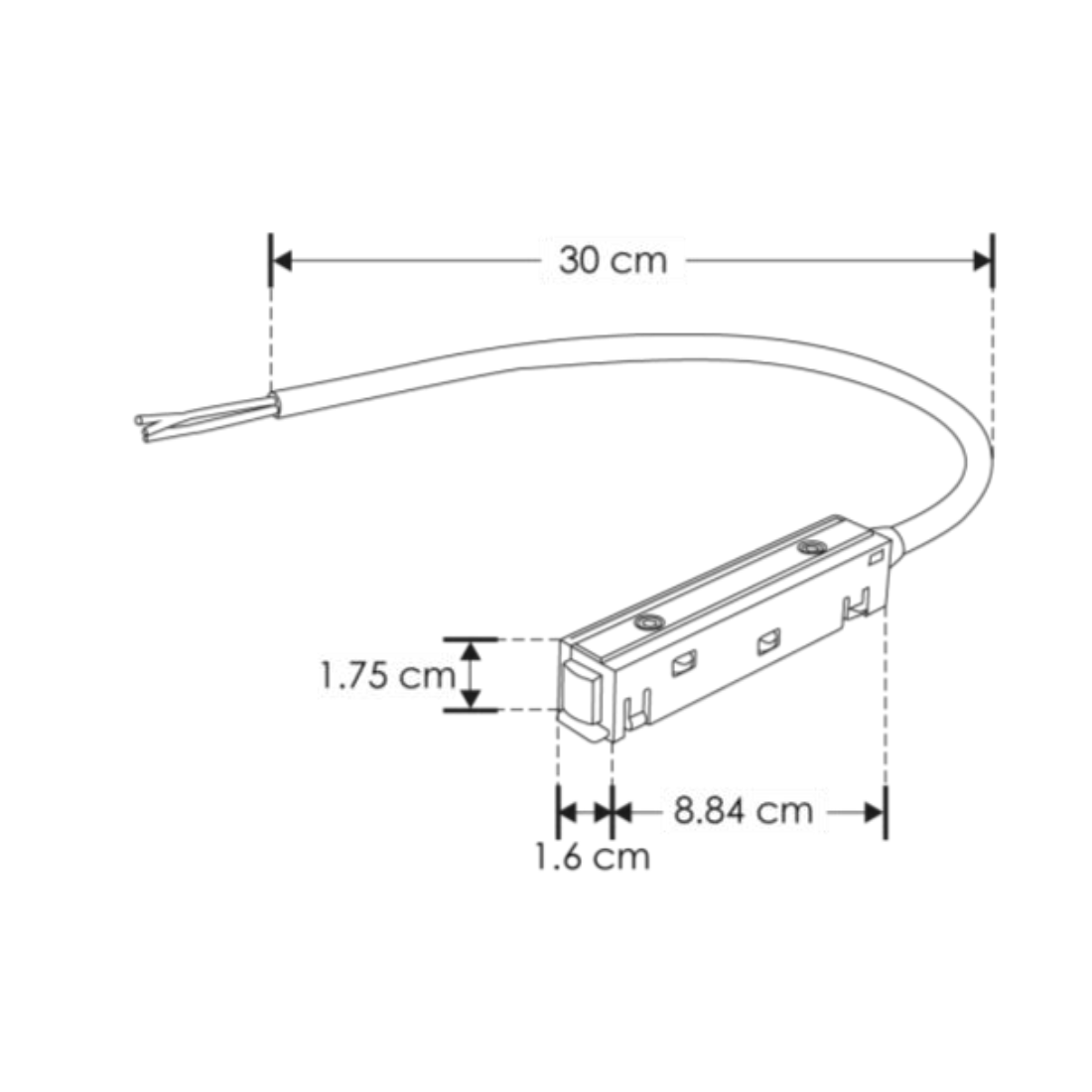 Conector Macho Para Riel Magnetico Electrificado 48V - Wattko