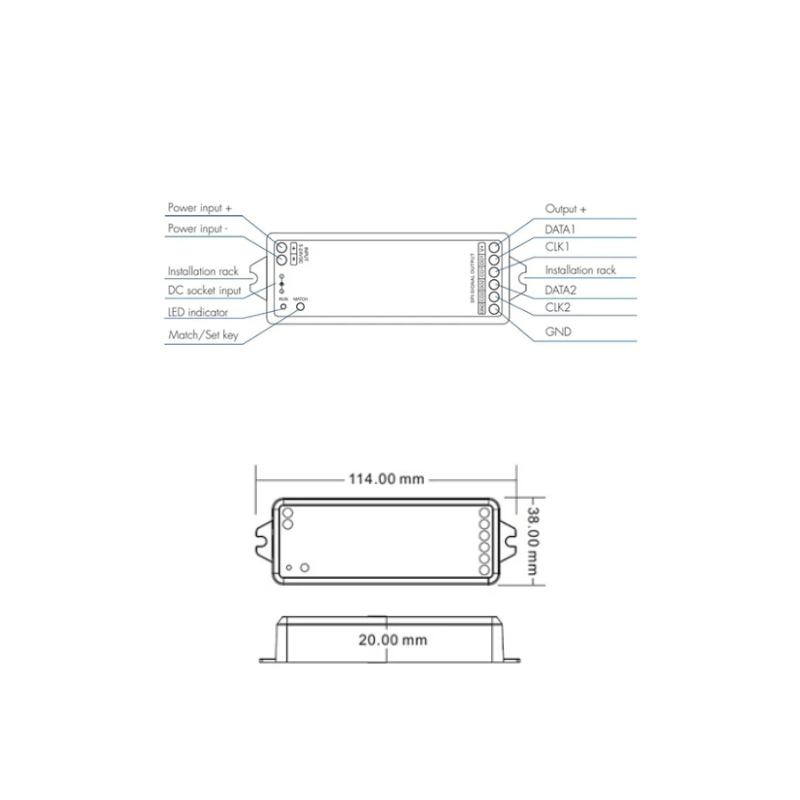 Controlador LED WiFi Tuya y RF RGB/RGBW SPI, DC5-24V, WS2811, Opción Alexa y Google - Wattko