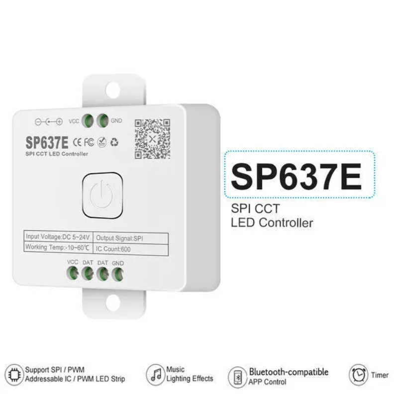 Controlador SP637E LED APP BT 5 CANALES PWM SPI - Wattko