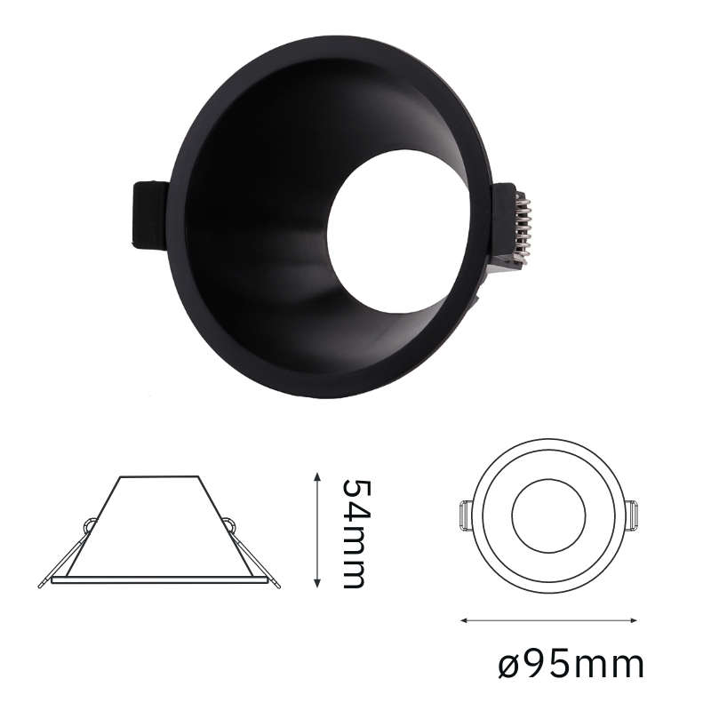 Downlight empotrable redondo Negro 0329 - Wattko