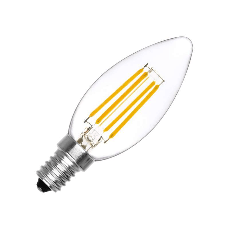 Foco Vintage 4W LED E12 Tipo Vela 127V Blanco Calido 2700k - Wattko