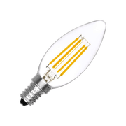Foco Vintage 4W LED E12 Tipo Vela 127V Blanco Calido 2700k - Wattko