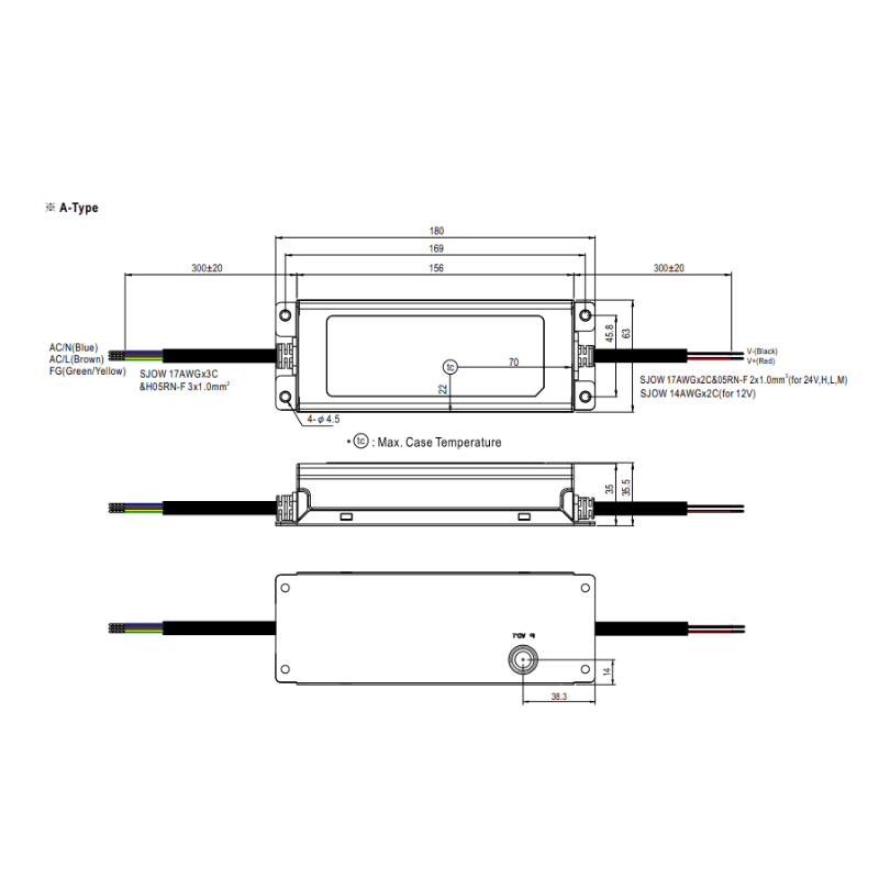 FUENTE CONMUTADA P/EXTERIOR 150W 12V/6.25A IP67 MEAN WELL - Wattko