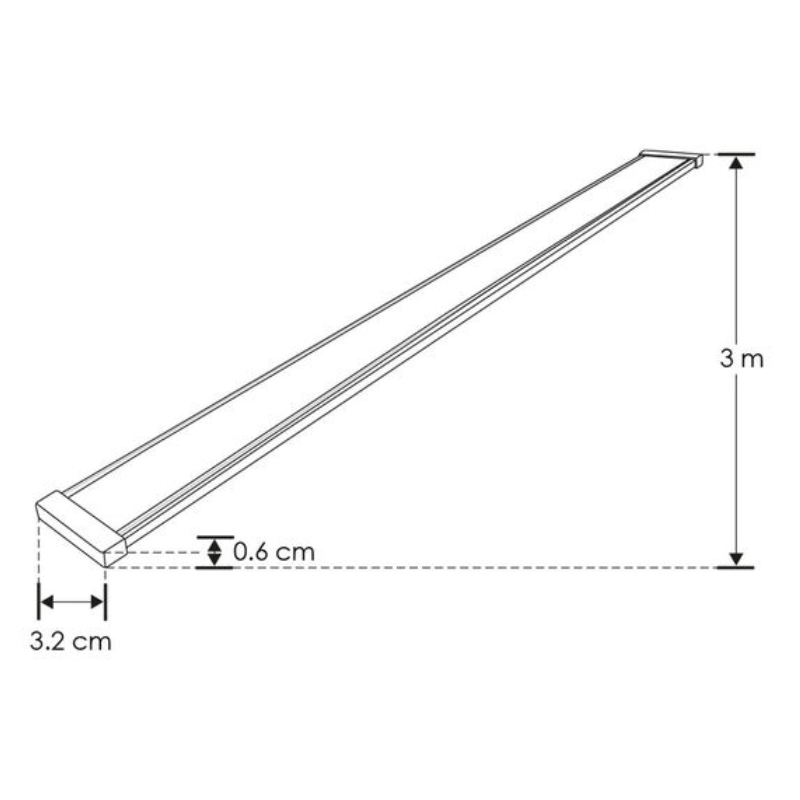 Kit de mini riel magnético para sobreponer acabado blanco de 3m - Wattko
