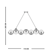 Lampara colgante 7 luces moderno con base E27 - Wattko
