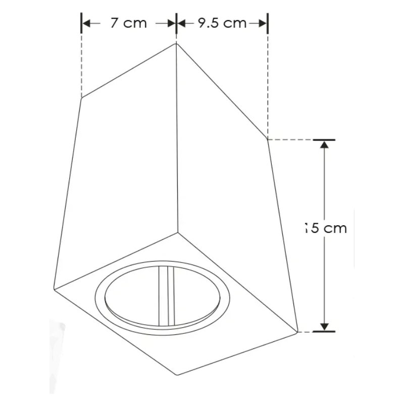 Luminaria para 2 lámparas GU10, 20W IP65de 6W NEGRO - Wattko