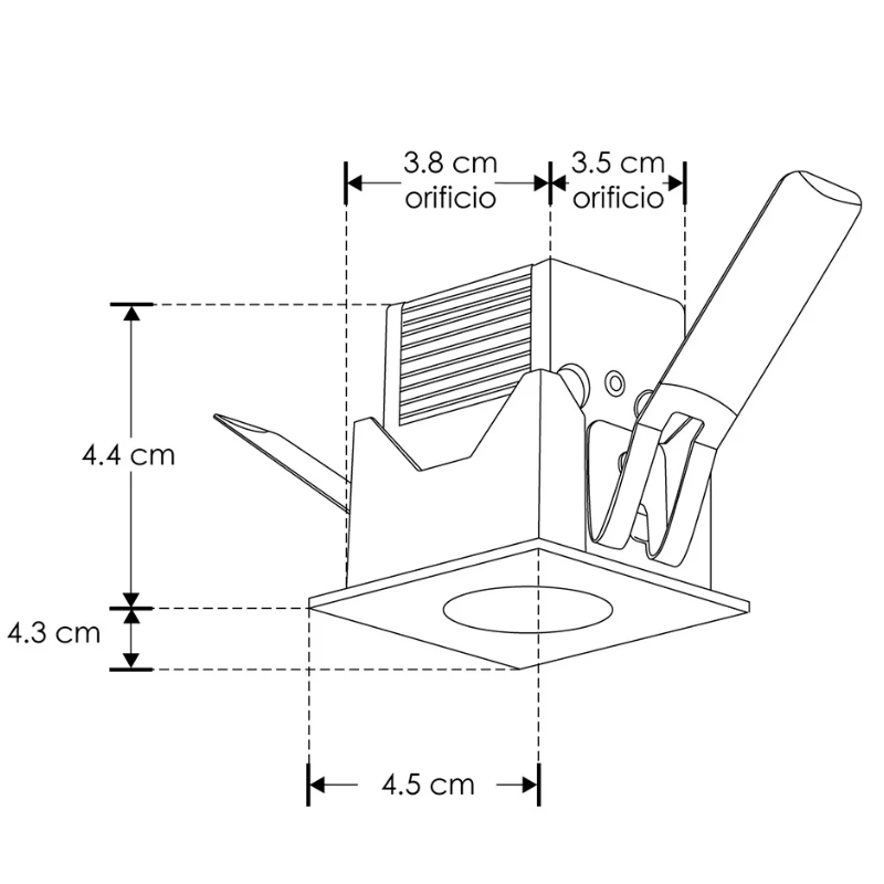 Luminario cuadrado puntual 2W 36° blanco - Wattko