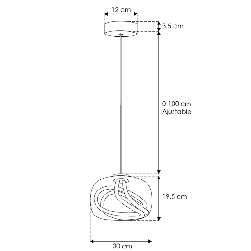 Luminario de suspender LED 18W blanco cálido - Wattko