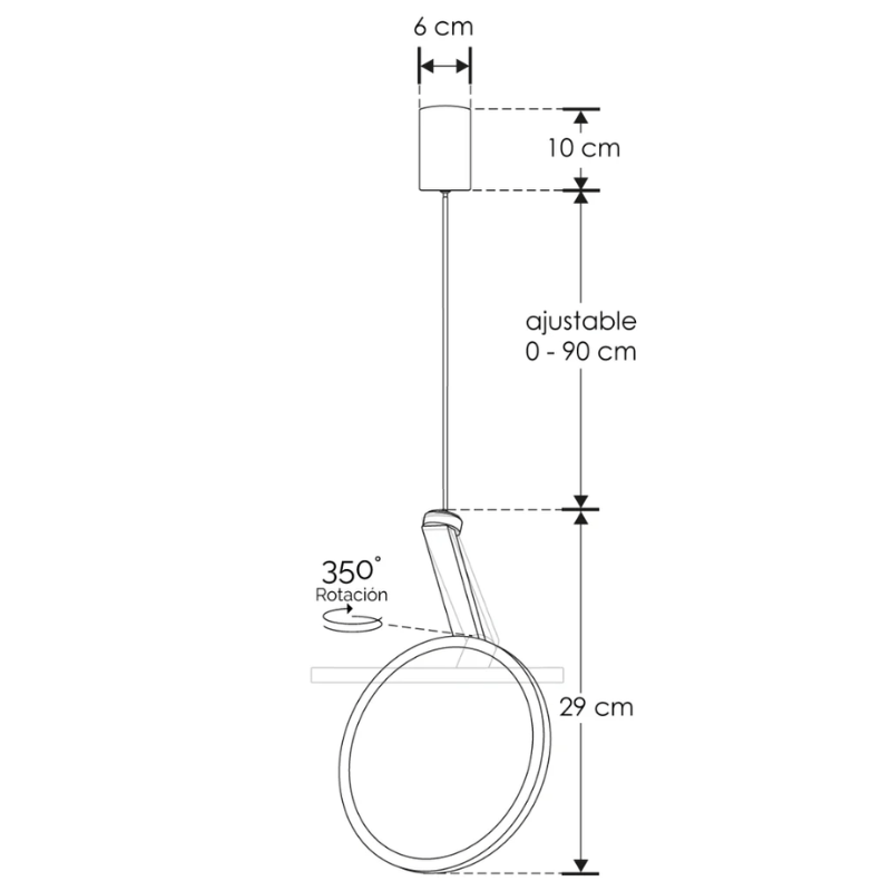 Luminario Led para suspender de techo led Blanco Cálido 18W IP20 - Wattko