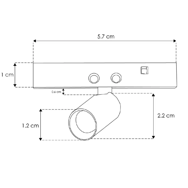 Luminario para nano track magnético 1W 24V IP20 - Wattko