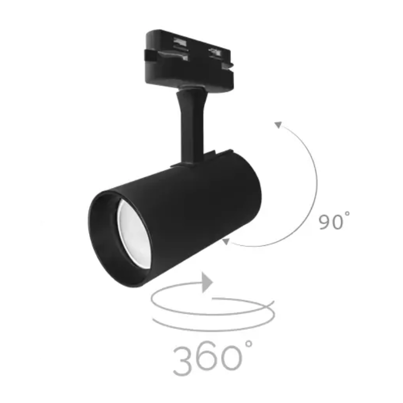 Luminario para riel electrificado compatible con lámpara tipo dicroica GU10 - Wattko