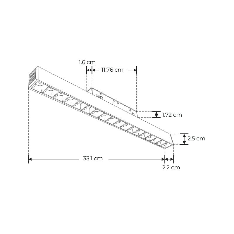 Luminario para riel magnético 18W 3k Blanco Cálido Luz Puntual LED 48V protección IP20 - Wattko
