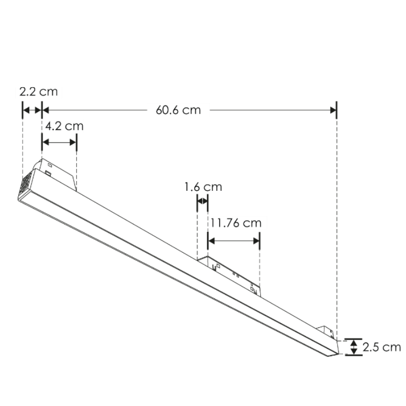 Luminario para riel magnético tipo flood de LED 48V - 10W blanco cálido IP20 - Wattko