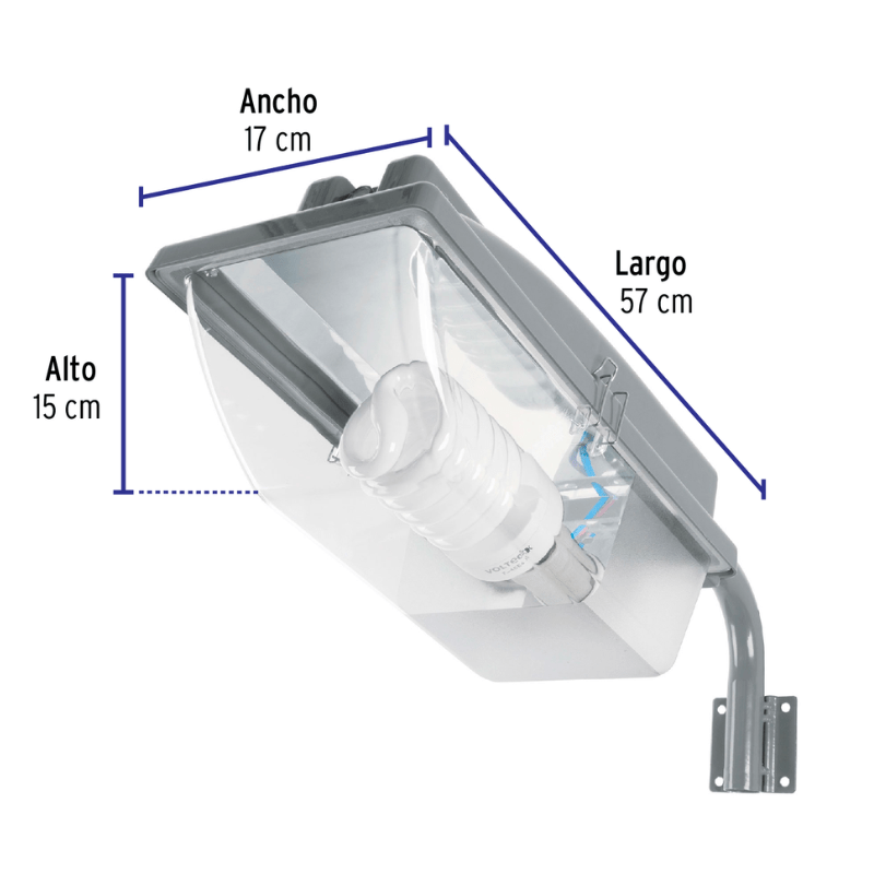 Luminario suburbano de ABS 45 W sensor de luz, con lámpara - Wattko
