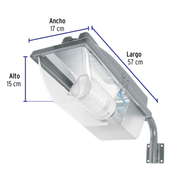 Luminario suburbano de ABS 45 W sensor de luz, con lámpara - Wattko